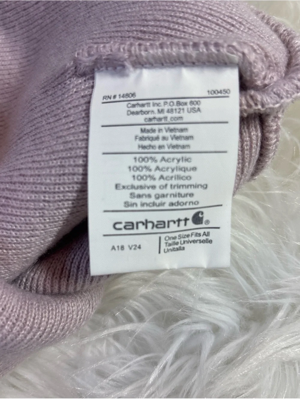 Carhartt Fold-Over Beanie - Light Lavender